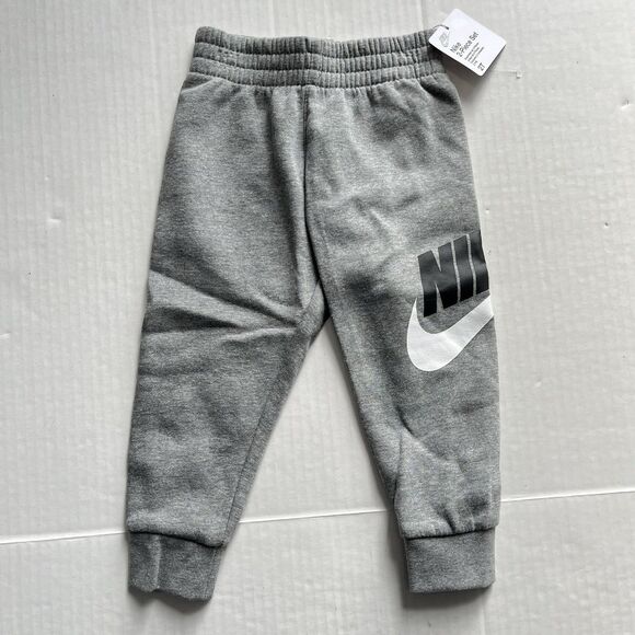 Nike Sportswear Club Fleece Hoodie & Joggers 2 Pc Set Boys Gray Just Do It Sz 2T - Picture 5 of 9